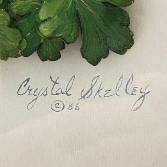 Vtg 3D Butterfly Flower Art Shadow Box Frame 1986 Crystal Skelley Raised Decor - Picture 3 of 7